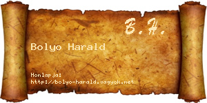 Bolyo Harald névjegykártya